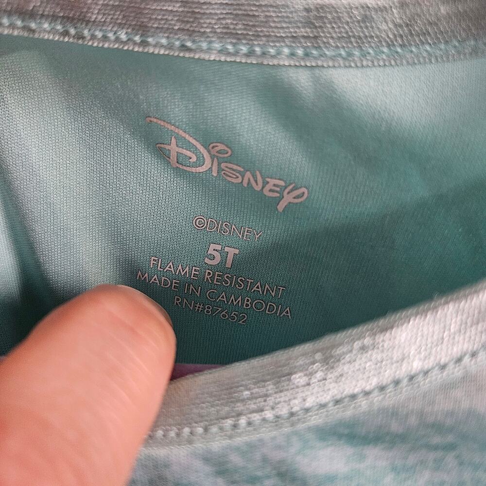 Disney Size 5T Nightgown Pajama Dress Light Blue Princess Belle Ariel Moana - Picture 5 of 6
